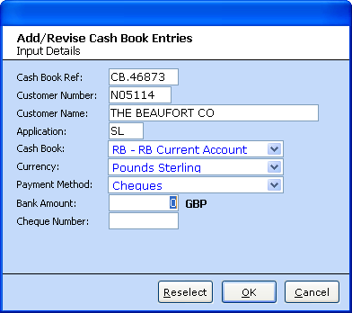 cash batch entries
